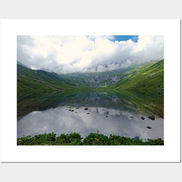 Summer view on the lake in the Caucasus mountains Wall Art by VenyGret